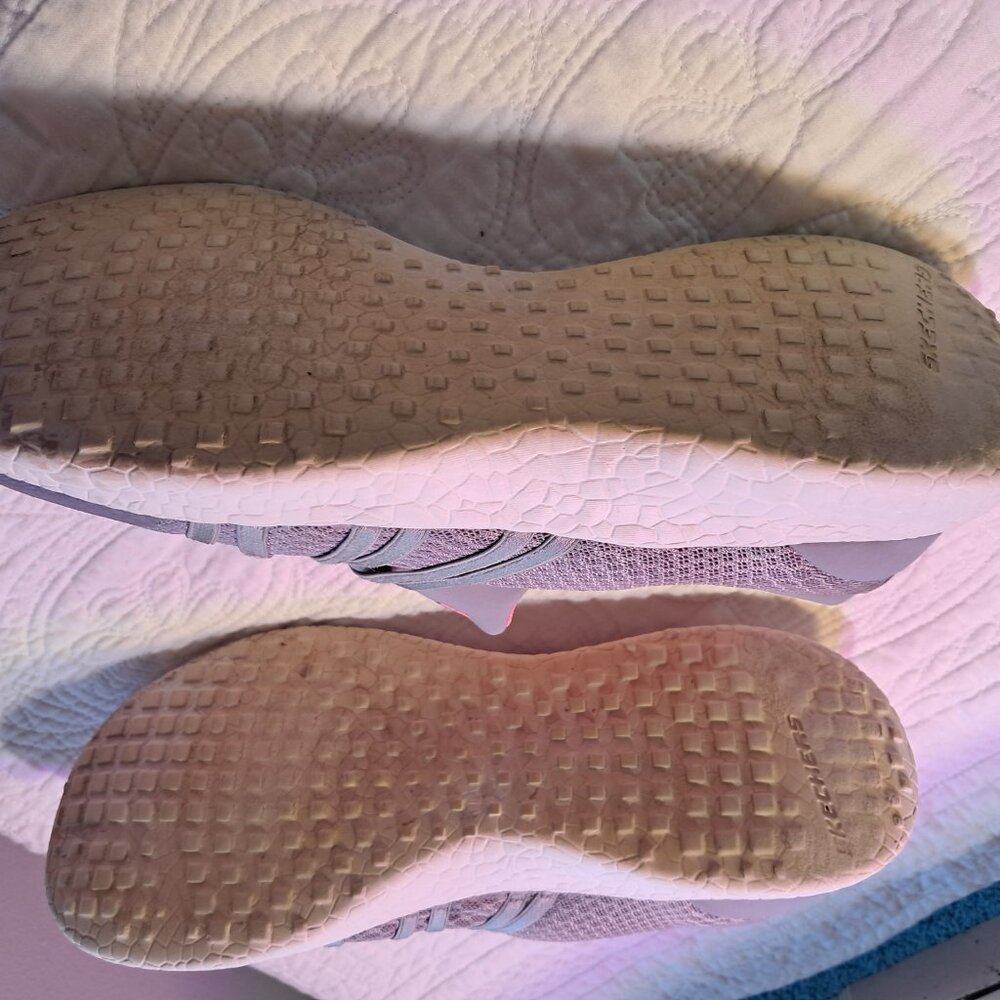 Skechers Gray & Pink Slip on Sneakers Size 9 - Picture 6 of 6